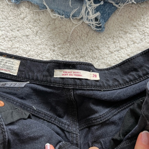 Levi’s black high wasted jean shorts - Picture 2 of 3